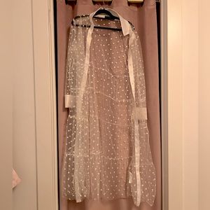 ELOQUII POLKA DOT SHEER DUSTER/DRESS